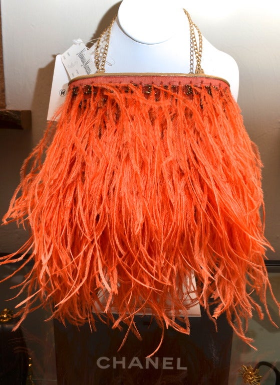 orange feather bag