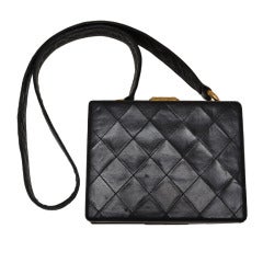 Chanel Black Vintage Quilted Box Handbag 9