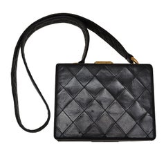 Chanel Black Vintage Quilted Box Shoulder Bag
