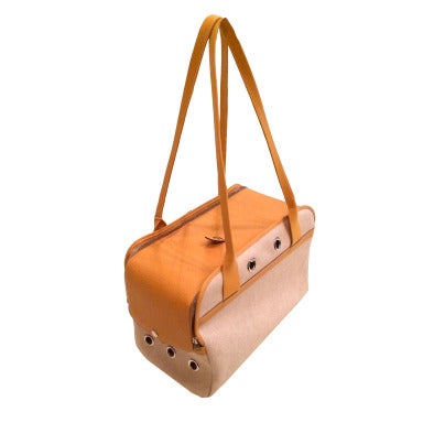 HERMES Sac Cian Dog carry Carry bag for pets Duffle Bag Canvas
