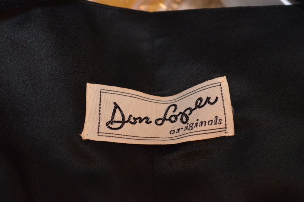 Don Loper Original 1950's Black Slipper Satin Evening Cape For Sale 3