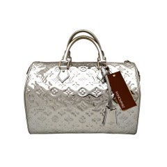 Louis Vuitton Speedy 30 Silver Monogram Miroir Handbag Purse at 1stDibs