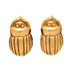 Vintage Chanel Clip on Beetle Earrings 10