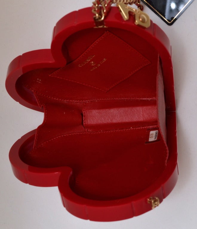 chanel red heart bag