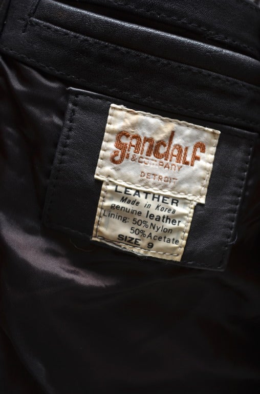 Vintage Gandalf Black Leather Motorcycle Jacket Vintage Late 1970's at ...
