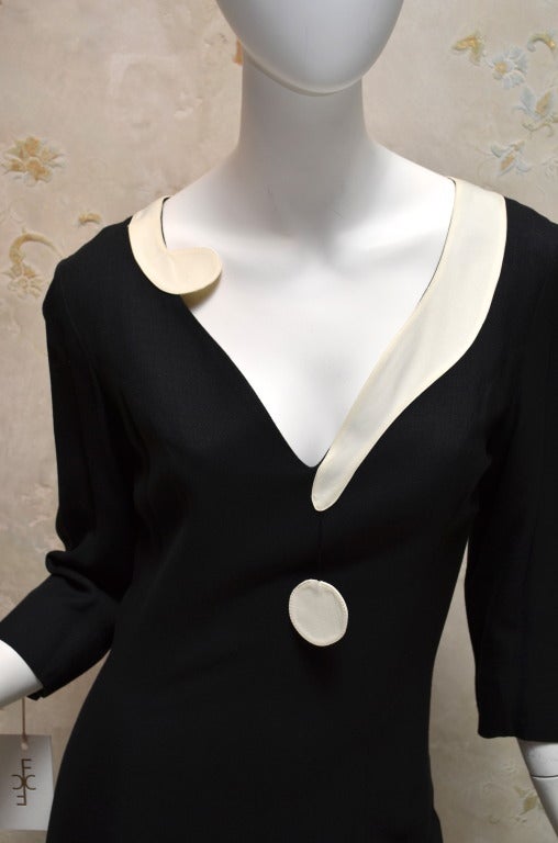Black Moschino Couture Question Mark Dress 1989