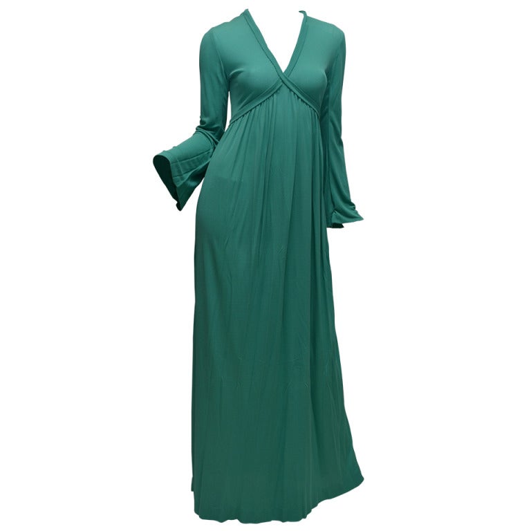 Vicky Teal Silk Jersey Knit Dress