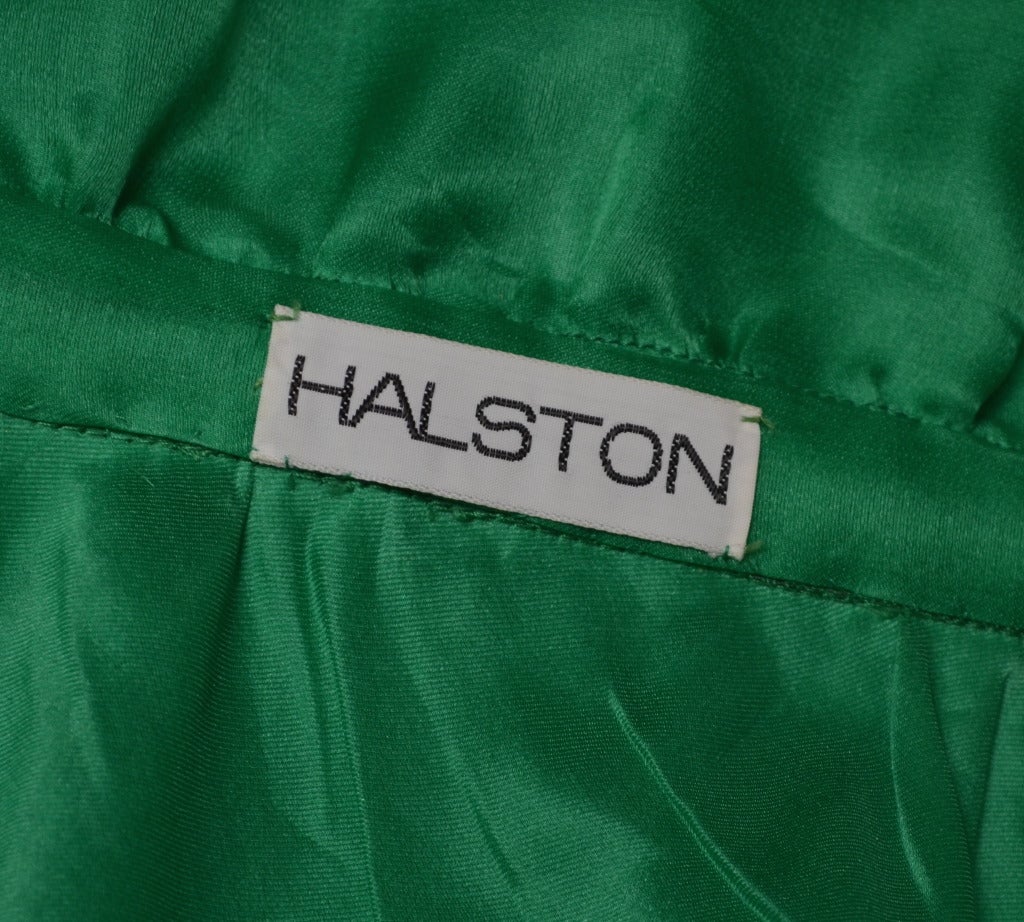 Halston Organza wrap Dress with Ruffle Collar Vintage 1970's 2