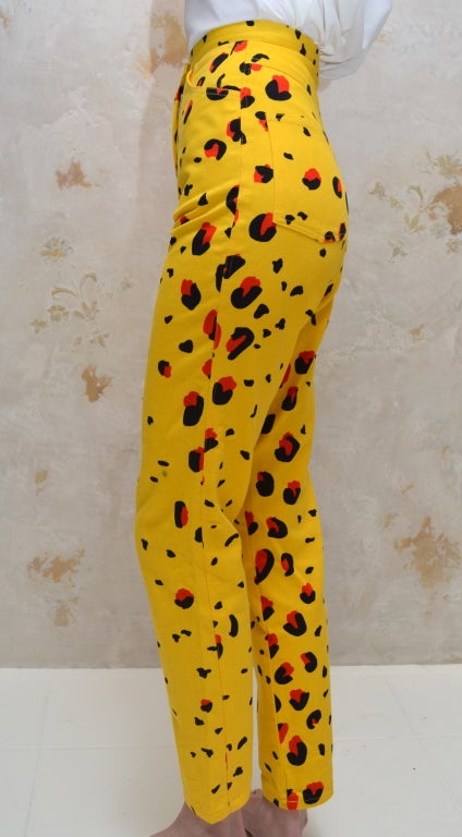 Stephen Sprouse Day Glo Leopard Jeans Vintage 1980's 2