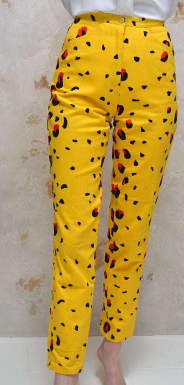 Stephen Sprouse Day Glo Leopard Jeans Vintage 1980's 1