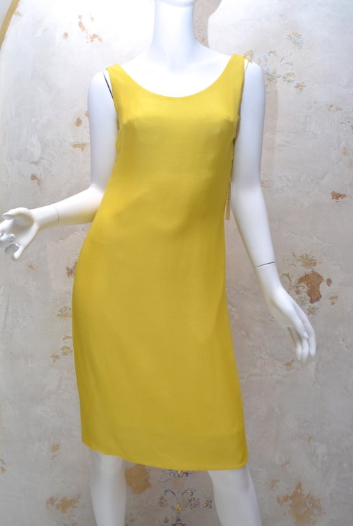 James Galanos 1970s Amelia Gray Summer Yellow Chiffon Dress In Good Condition For Sale In Carmel by the Sea, CA