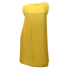 James Galanos 1970er Amelia Graues Sommerkleid aus gelbem Chiffon