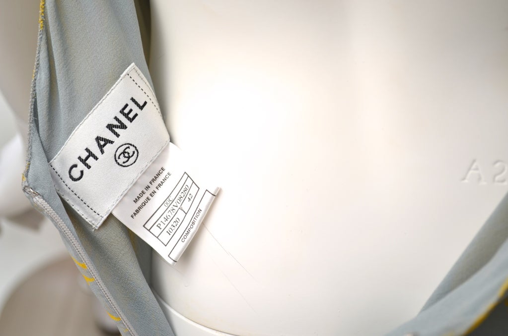 Chanel 2000 Cruise Bias Cut Chiffon Logo Print Halter Gown 4
