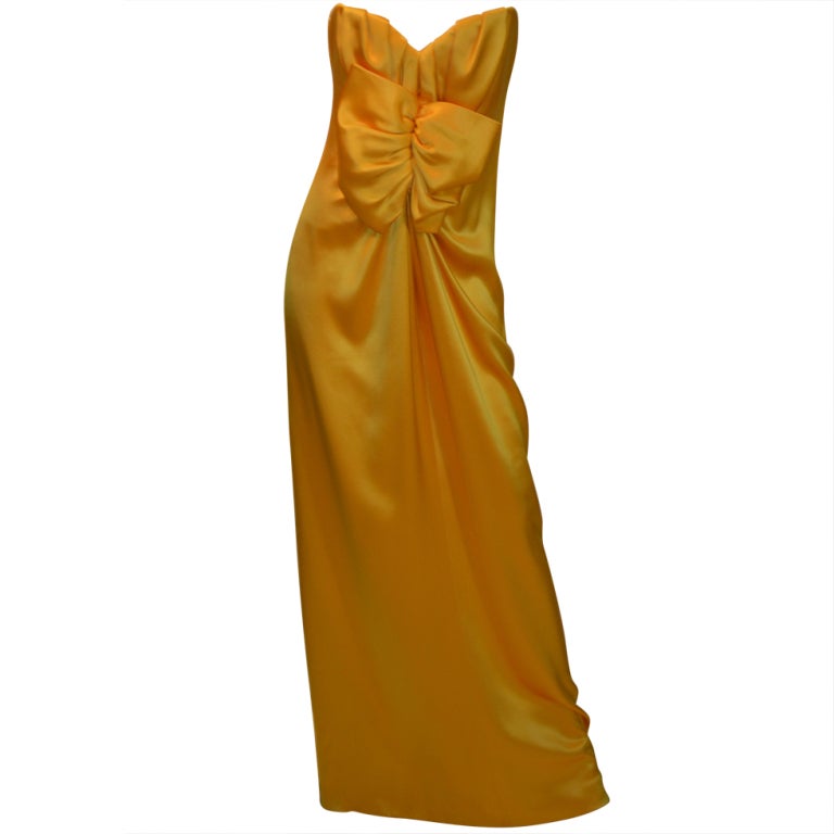 Yves Saint Laurent Haute Couture Silk Satin Gown Patron Original