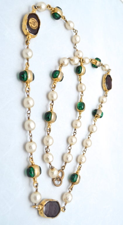 Chanel Gripoix and Pearl Sautoir Necklace 1984 Collection 2