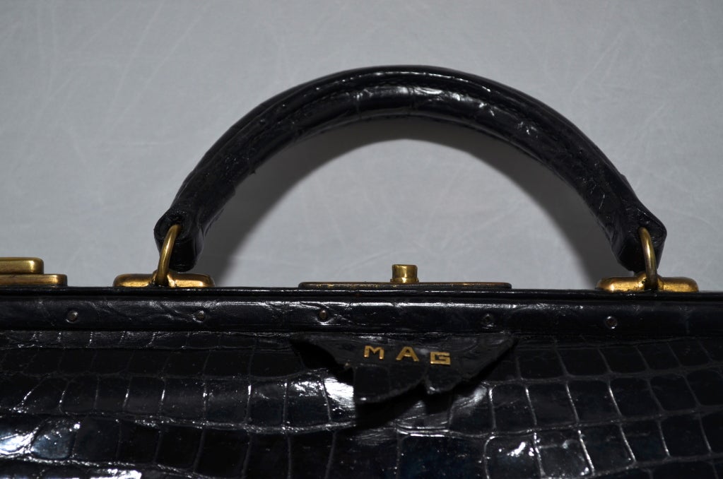 Hermes Crocodile Sac Mallette Handbag with Jewel Compartment 5