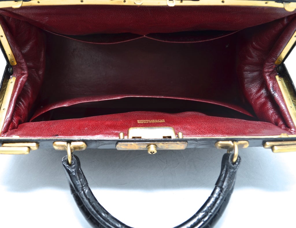 Hermes Crocodile Sac Mallette Handbag with Jewel Compartment 1