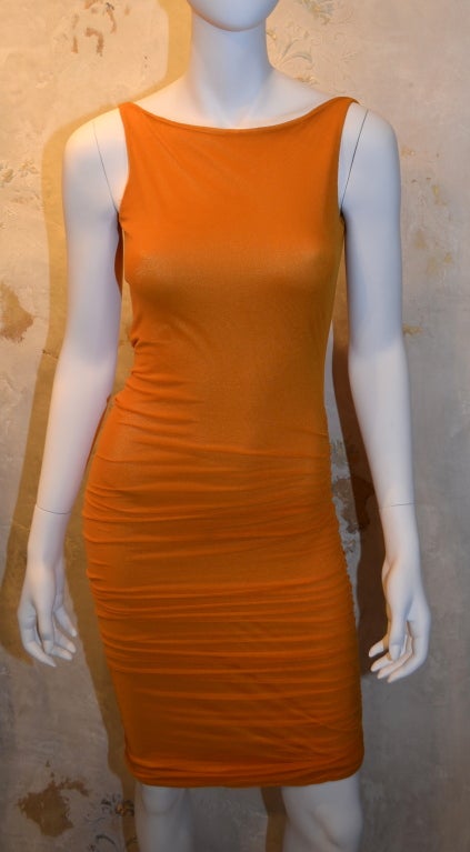 Georgio di Sant Angelo 1980's stretch lycra, stocking knit body con tank dress. Small size, Fits my mannequin which is a 34
