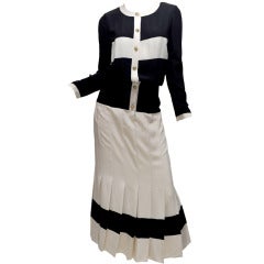 Chanel 1984 Black&White Iconic Dress Early Lagerfeld Era