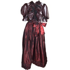 Yves Saint Laurent Rive Gauche Ball Skirt & Sheer Blouse 1970's