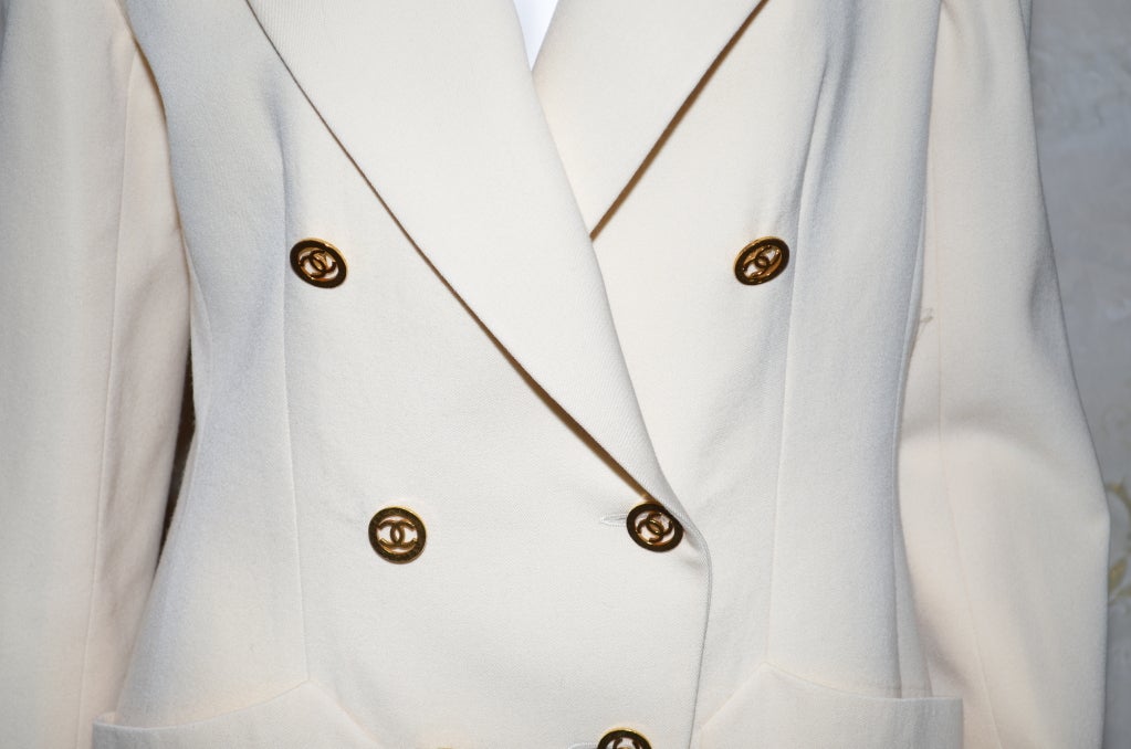 white jacket gold buttons