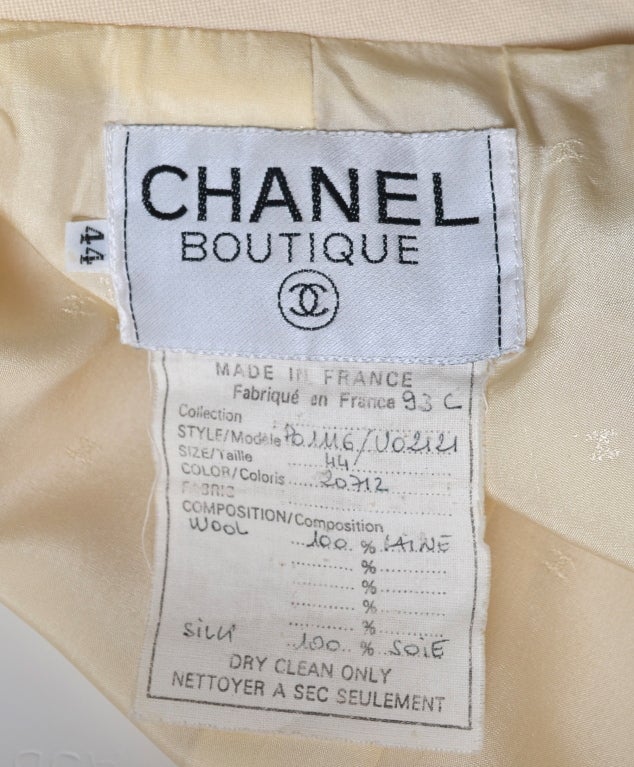 Chanel Off White Jacket Gold CC Buttons 1993 Sz 44 2