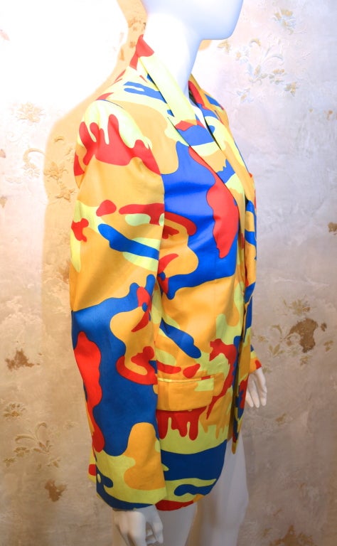 VTG 80's RARE Stephen Sprouse Abstract Print Andy Warhol Jacket (M)