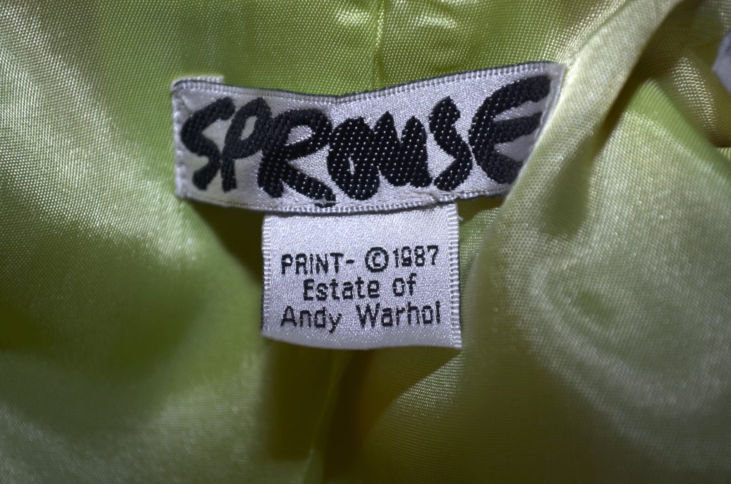 Stephen Sprouse Andy Warhol Print Vintage Cotton Jacket 1987 In Excellent Condition In Carmel, CA