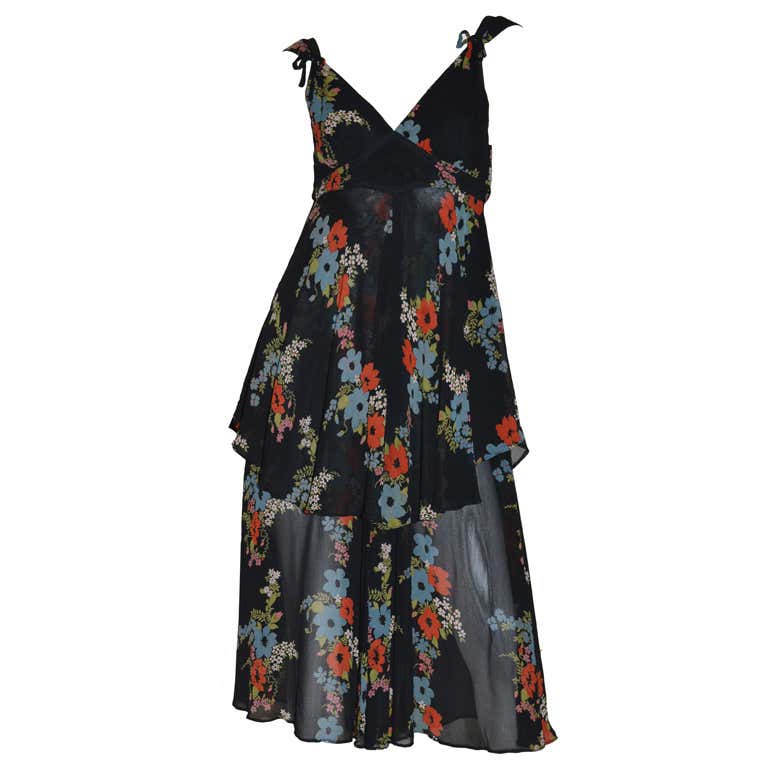 Ossie Clark for Radley 1970s Vintage Floral Print Crepe Dress at ...