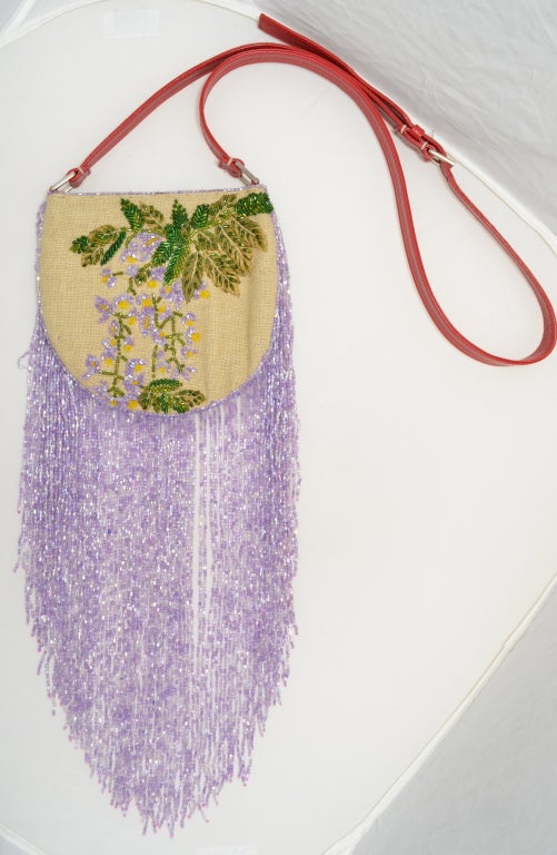 Valentino Beaded Shoulder Bag With long Beaded Fringe