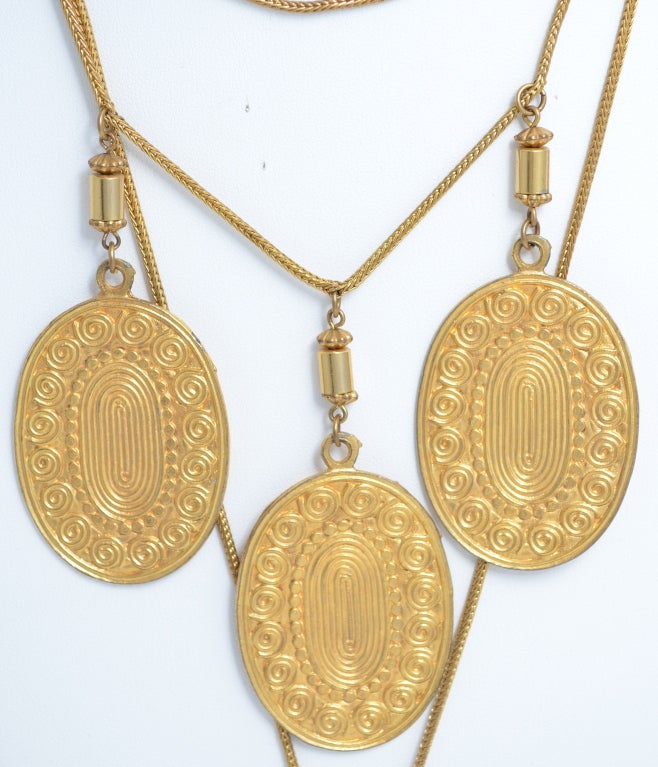 Yves Saint Laurent Ethnographic Necklace with Large Medallions at 1stdibs