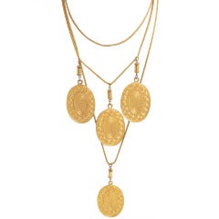 Yves Saint Laurent Ethnographic Necklace with Large Medallions