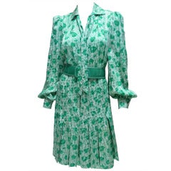 Galanos Silk Day Dress Couture Quality 1980's