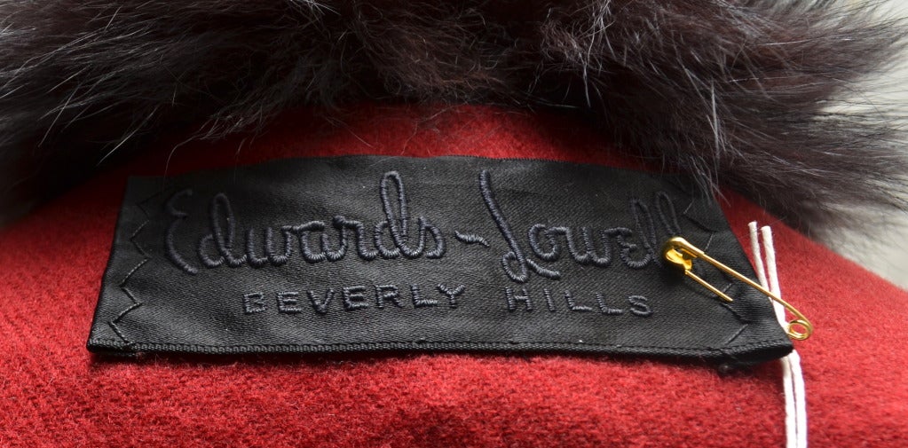 Edwards-Lowell Beverly Hills Cashmere Wrap With Fox Fur Trim In Good Condition In Carmel, CA