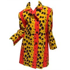 Vintage 1980's Stephen Sprouse Animal Print Wool Felt Coat