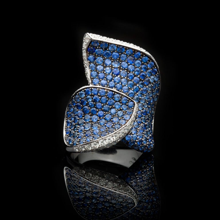 Salavetti Sapphire and Diamond Cocktail Ring at 1stDibs | salavetti ring