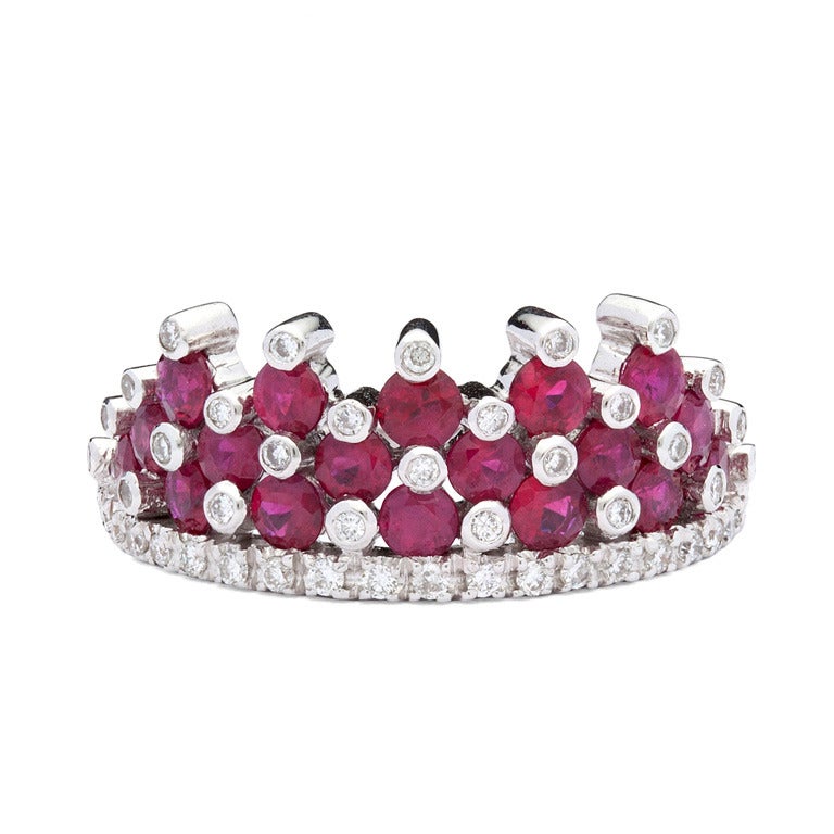 Favero Ruby & Diamond Crown Ring