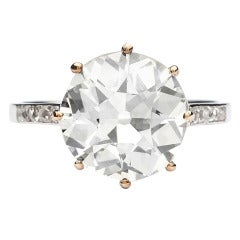 4.28ct Old Mine Cut Diamond Ring
