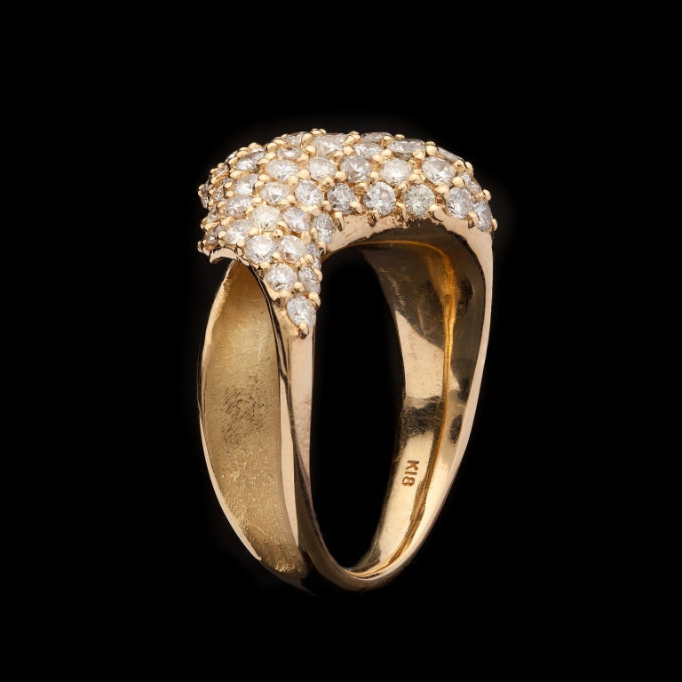 Diamond Gold Band Ring In Excellent Condition In San Francisco, CA