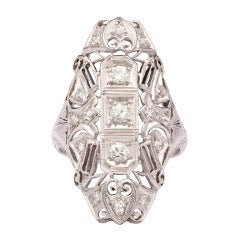 Diamond Pierced Platinum Dinner Ring