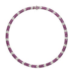 Salavetti Pink Sapphire & Diamond Necklace 4