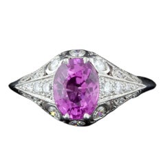 2.0ct Pink Sapphire & Diamond Platinum Ring