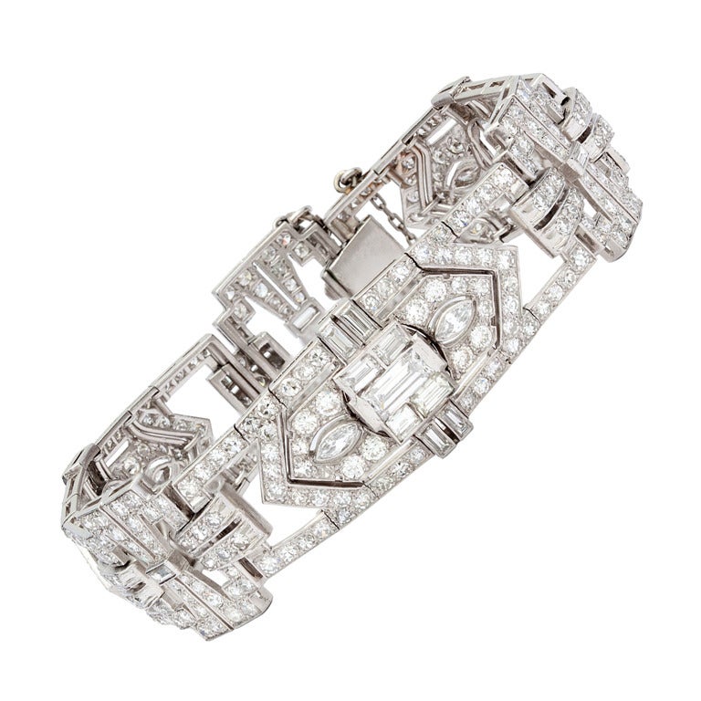 Elegant Diamond Platinum Bracelet at 1stdibs