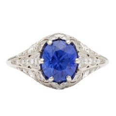 Natural Sapphire & Diamond Ring