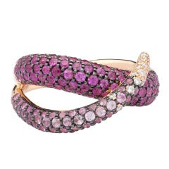 Salavetti Pink Sapphire & Diamond Wrap Ring