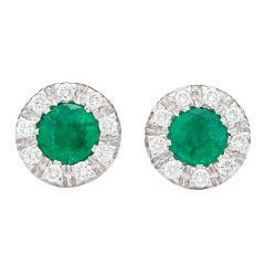 Favero Emerald Diamond Stud Earrings