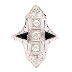 Art Deco Onyx Diamond Ring 5