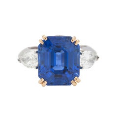 Superb Bulgari 13.61ct Sapphire and Diamond Ring
