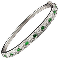 Diamond & Tsavorite Bangle Bracelet