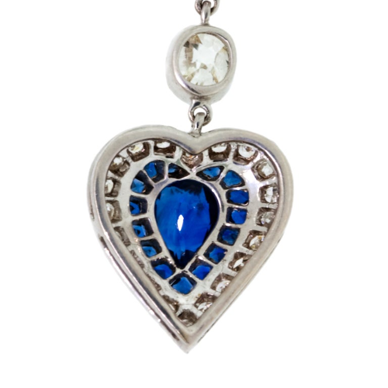 sapphire heart necklace sapphire heart necklace